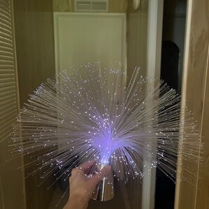 Rainbow Fiber Optic Light w Silver Base
